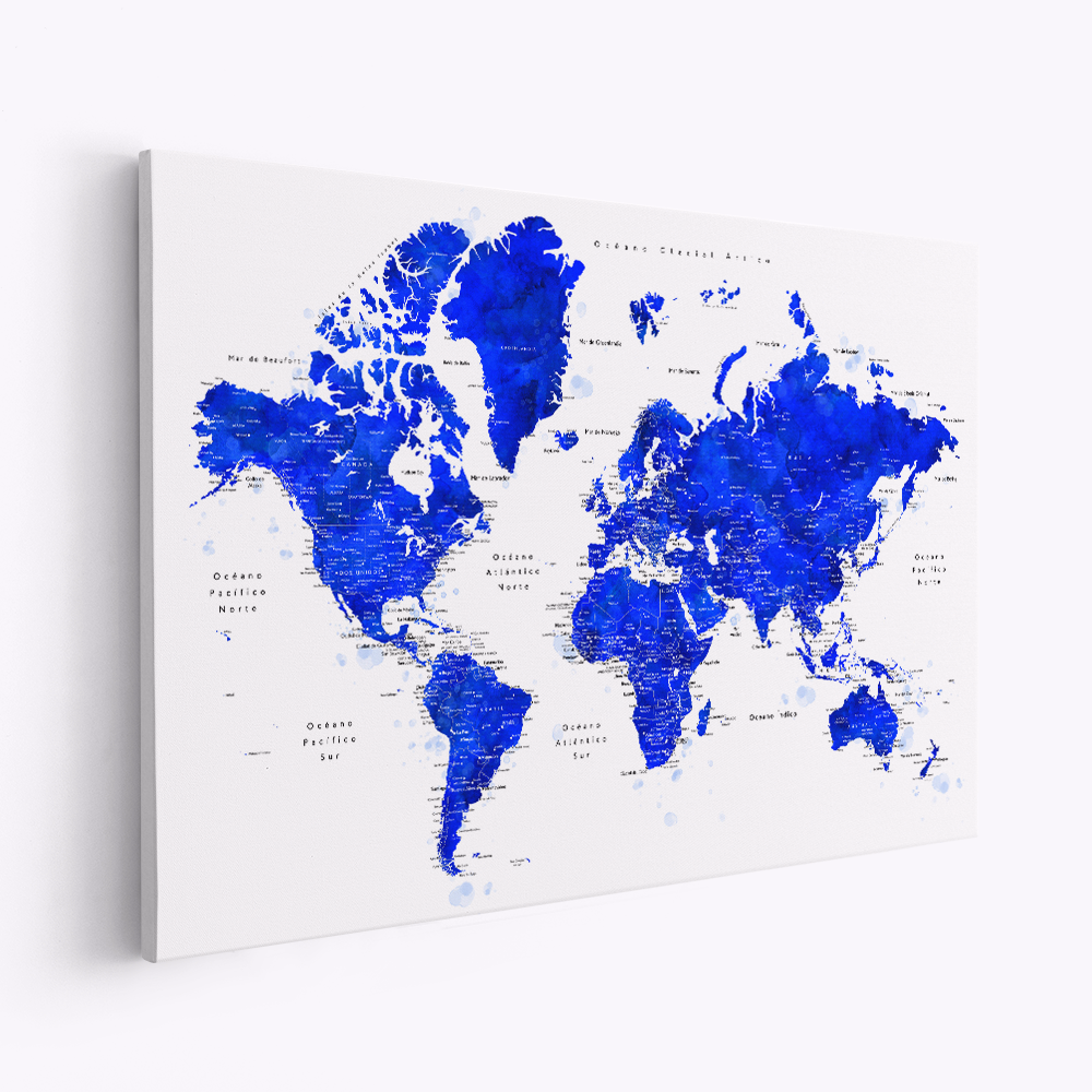 Lienzo - Nadiin world map in Spanish