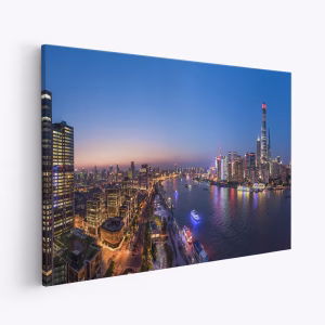 Lienzo - The Blue Hour in Shanghai