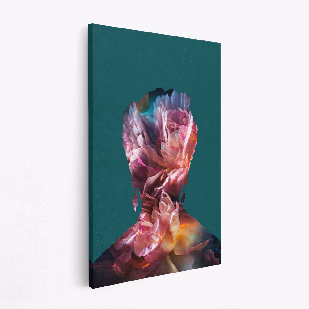 Lienzo - Frida floral silhouette portrait