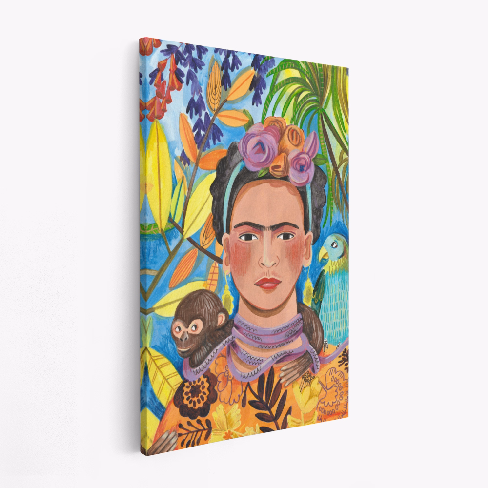 Lienzo - Frida and her parrots